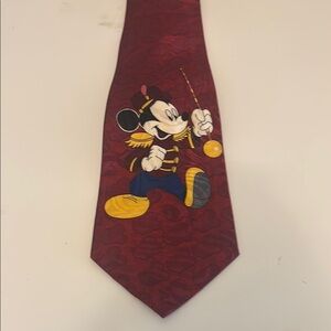 Disney Red Tie with Mickey Mouse Design